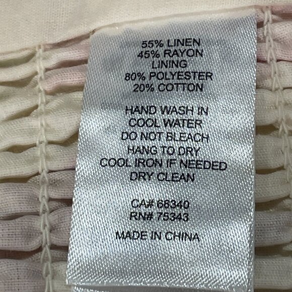 CAROLYN CONSTAS (NWT) 2 Piece Linen Blend Skirt/Crop Top Tropical, Ivory/Red - L - Picture 10 of 12